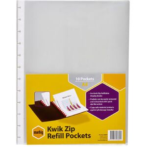 Marbig Display Book Refill Pockets 10pk (A4) - Kwik Zip