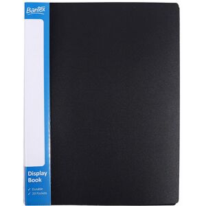 Bantex A4 Insert Display Book Fixed 20 Pockets (Black)