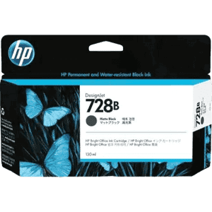 HP 728B 130-ml Matte Black DesignJet Ink Cartridge