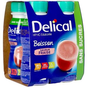 Delical Boisson Lactee S/sucre Fraise 4x200ml