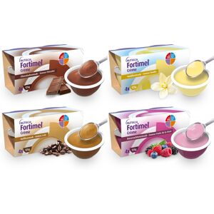 Fortimel Crème Pack Chocolat-Vanille-Café-Fruits de la Forêt Complément Nutritionnel Dénutrition 16x125g