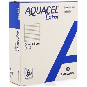 Aquacel Extra Pans Hydrofiber+renf.fibr. 5x 5cm 10