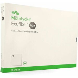 Molnlycke Exufiber Ag Gel.fibre Dressing Ster 15 X 15cm 10
