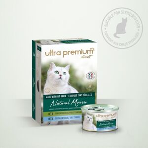 Ultra Premium Direct Boîtes de Mousse pour Chat Sans Céréales – Natural mousse sole / poulet