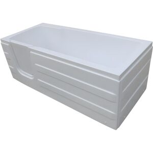 Vente-unique Baignoire d'angle avec porte SERVEE - 235L - 170*76*62cm - angle gauche
