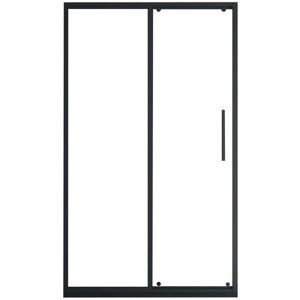 Vente-unique Porte de douche coulissante noir mat style industriel - 120 x 195 cm - TORONI