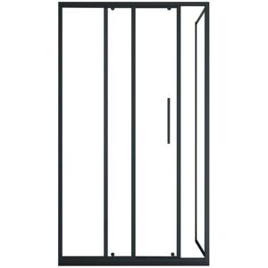 Vente-unique Paroi de douche avec porte coulissante noir mat style industriel - 120 x 80 x 195 cm - TORONI
