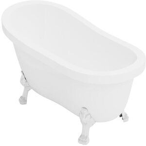 Vente-unique Baignoire îlot rétro avec pieds de lion blancs - 200 L - 145 x 74 x 77 cm - Blanche - NISOS II