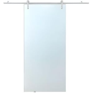 Vente-unique Porte coulissante avec système en applique CLEAVER - H205 x L73 cm - Verre trempé dépoli