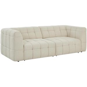 Vente-unique Canapé 3 places avec assise coulissante électrique en tissu texturé beige NELOSA