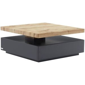 Vente-unique Table basse pivotante avec 1 tiroir en MDF - Anthracite et naturel - KYRIA