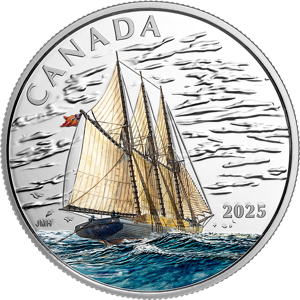 Royal Canadian Mint Tall Ships: Three-masted Schooner  Fine Silver Coin