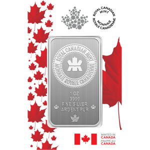 Royal Canadian Mint Pure Silver Bar in Proudly Canadian packaging - 1 oz. 99.99% Pure Silver 2025 (Premium Bullion)