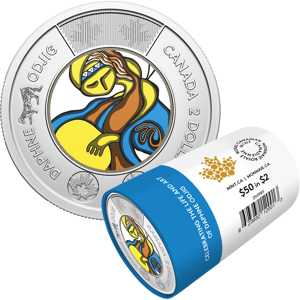 Royal Canadian Mint 2025 $2 Celebrating the Life and Art of Daphne Odjig Colourized Special Wrap Roll
