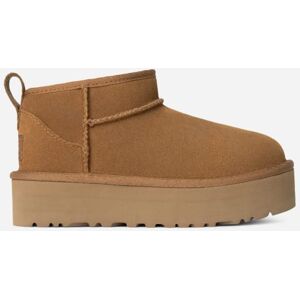 UGG® Kids' Classic Ultra Mini Platform Suede Classic Boots in Chestnut, Size 2K - Chestnut - Size: 2K
