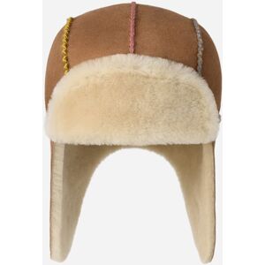 UGG® Kids' Sheepskin Trapper with Stitch in Chestnut Multi, Size 2/4 YRS - Chestnut Multi - Size: 2/4 YRS