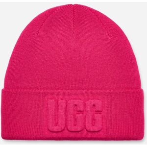 UGG® Women's 3D Graphic Logo Beanie Wool Blend Hats in Cerise - Cerise - Size: O/S