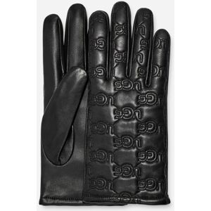 UGG® Women's Stitched Classic Logo Glove Wool Blend Gloves in Black, Size Medium - Black - Size: M