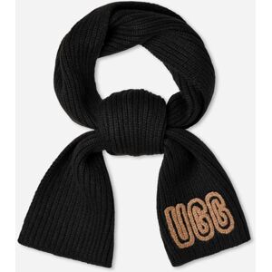 UGG® Women's Chunky Crafted Rib Scarf Acrylic Blend in Black - Black - Size: O/S