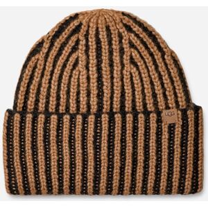 UGG® Women's Chunky Plaited Beanie Acrylic Blend in Black Multi - Black Multi - Size: O/S