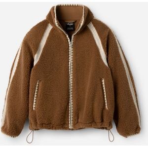 UGG® Women's Nikia Crochet UGG®fluff Jacket Fleece/Recycled Materials in Chestnut, Size XXS - Chestnut - Size: XXS