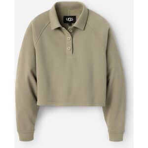 UGG® Women's Kaylee Polo Sweatshirt Cotton Blend/Recycled Materials in Moss Green, Size XXS - Moss Green - Size: XXS