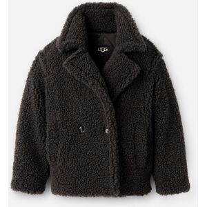 UGG® Women's Gertrude Short Teddy Coat Faux Fur in Ink, Size XXS - Ink - Size: XXS