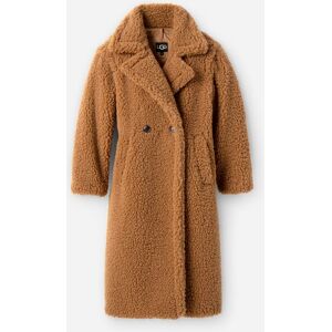 UGG® Women's Gertrude Long Teddy Coat Faux Fur in Chestnut, Size XXS - Chestnut - Size: XXS