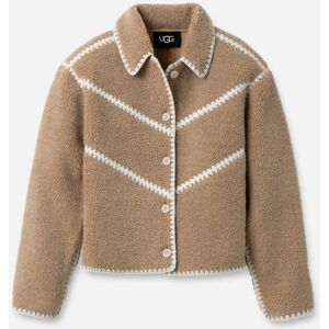 UGG® Women's Ellison UGG®fluff Shell Jacket Fleece/Recycled Materials in Sand Heather, Size XXS - Sand Heather - Size: XXS