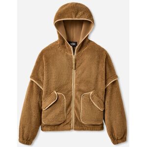 UGG® Women's Mariella UGG®fluff Zip Hoodie in Chestnut, Size XS - Chestnut - Size: XS