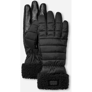 UGG® Women's AW UGG®fluff Cuff Glove Nylon in Black, Size Small - Medium - Black - Size: S/M