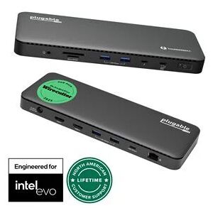Lenovo Plugable 13-in-1 Thunderbolt 4 Dock for 4K Dual Monitors or Single 8K, 100W Laptop Charging
