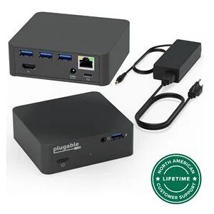Lenovo Plugable USB-C Dock VESA Mount Compact with 85W Charging Thunderbolt 4/3 USB4 Compatible