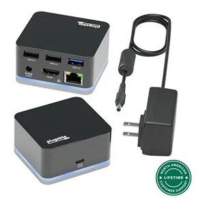 Lenovo Plugable USB-C Cube Mini Docking Station, Compatible with Thunderbolt 3 Ports and Specific USB-C Systems