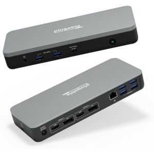 Lenovo Plugable 12-in-1 USB-C Dual Monitor Docking Station, Certified Works with Chromebook, 60W Charging