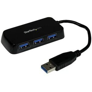 Lenovo StarTech.com Portable 4 Port SuperSpeed Mini USB 3.0 Hub - 5Gbps - Black - TAA