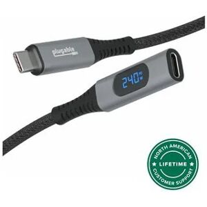 Lenovo Plugable USB-C Extension Cable, 3.3 ft/1m, Digital Power Meter Tester for Monitoring USB-C Connections