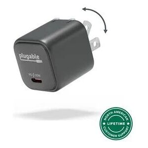 Lenovo Plugable GaN USB-C Portable Fast Charger, 30W - Black