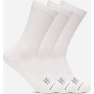 HOKA Crew Run Sock 3-Pack in White/White/White, Size Large