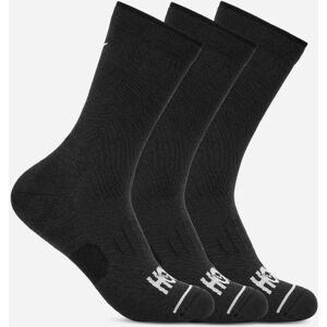 HOKA Crew Run Sock 3-Pack in Black/Black/Black, Size Large