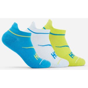 HOKA No-Show Run Sock 3-Pack in Diva Blue/Ice Water/Evening Primrose, Size XL