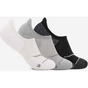 HOKA Invisible Sock 3 Pk in Wht/Stellar Grey/Black, Size M