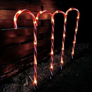 Det Gamle Apotek Julestokke 4stk, M/24 Led, M/timer, H78cm