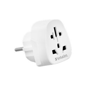 Verbatim Rejseadapter 100-250v, 10a, Hvid