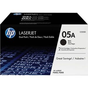 HP No 05a Ce505d Lasertoner, Sort, 2 X 2300 S.