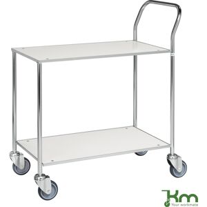 Kongamek Rullebord - 2 Hylder, 840x430x970, Galvanis/hvid