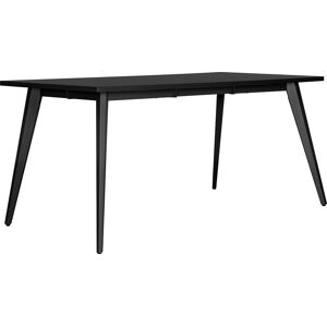 Lomax Simple Skrivebord, Stålstel/sort Top, 160x80 Cm