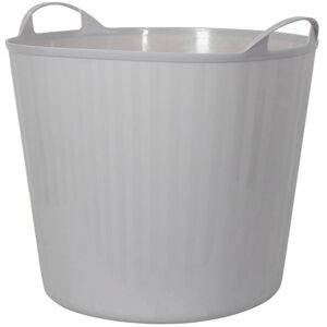 Home-tex Plastikbalje - Grå plastik balje med hanke - 35x41 cm - Praktisk kurv til opbevaring