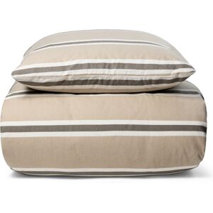 Nordstrand Home Sengetøj 200x220 cm - Stripe beige, flonel sengetøj - Stribet sengesæt - 100% bomuldsflonel -