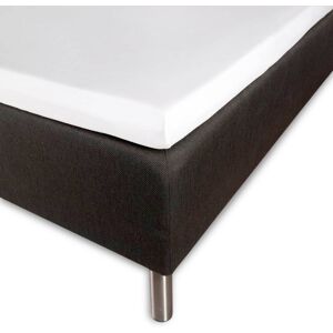 Borg Living Blødt kuvertlagen 210x210 - 100% bomuldssatin - 8 cm i højden - Hvidt lagen til topmadras - By Night satin lagen